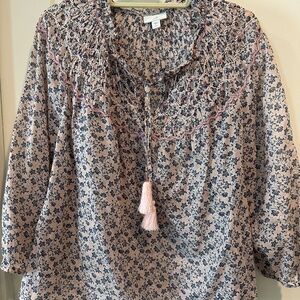 JJill voile peasant style top size Petite Large